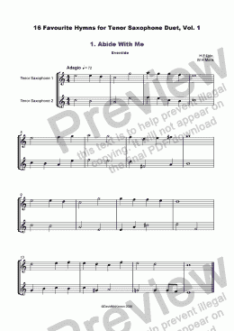 page one of 16 Favourite Hymns Vol.1 for Tenor Saxophone Duet