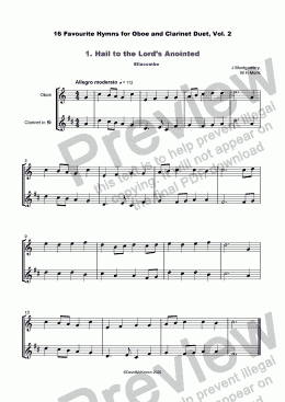 page one of 16 Favourite Hymns Vol.2 for Oboe and Clarinet Duet