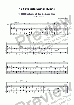 page one of 16 Favourite Easter Hymns for solo Flute and Piano