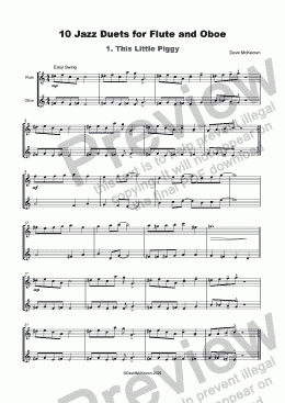 page one of 10 Jazz Duets for Flute and Oboe