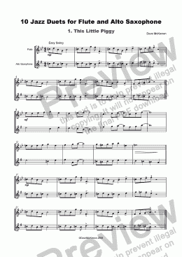 page one of 10 Jazz Duets for Flute and Alto Saxophone