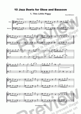 page one of 10 Jazz Duets for Oboe and Bassoon