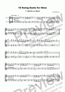 page one of 10 Swing Duets for Oboe