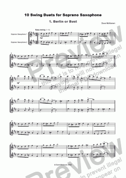 page one of 10 Swing Duets for Soprano Saxophone