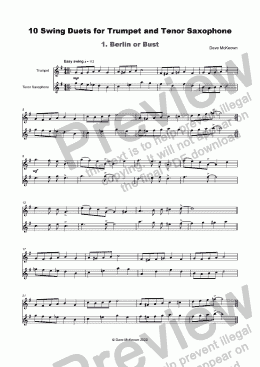 page one of 10 Swing Duets for Trumpet and Tenor Saxophone