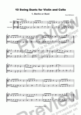 page one of 10 Swing Duets for Violin and Cello