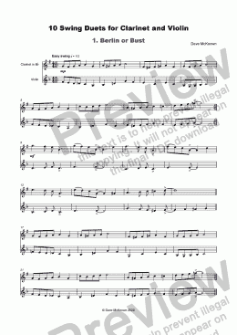 page one of 10 Swing Duets for Clarinet and Violin