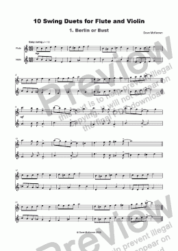 page one of 10 Swing Duets for Flute and Violin