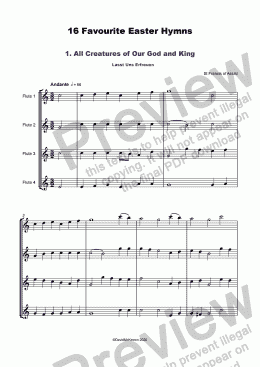 page one of 16 Favourite Easter Hymns for Flute Quartet