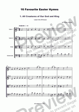 page one of 16 Favourite Easter Hymns for String Quartet