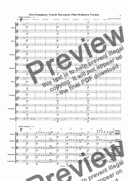 page one of Symphony No. 1, Movement 4 (Film Orchestra Version)