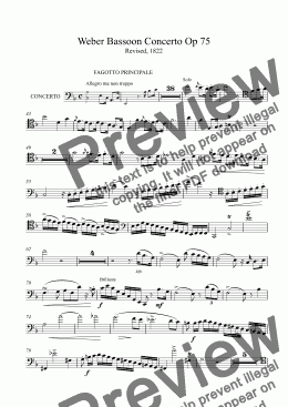 page one of Weber Bassoon Concerto solo part (clean version)