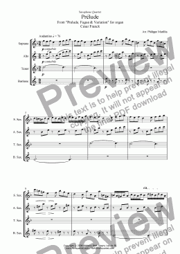 page one of Cesar Franck - Prelude (Sax quartet)