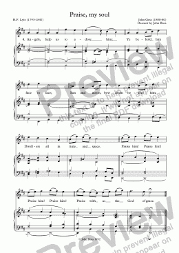 page one of Praise my soul (Praise, my soul, the King of heaven) - Descant