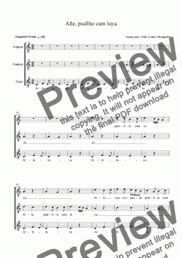 page one of Alle Psallite cum luya -Download Sheet Music Score