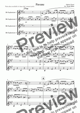 page one of Pavane (Bb Euphonium Quartet)