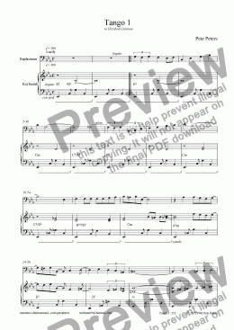 page one of Tango 1  [Peters] Euphonium + Piano