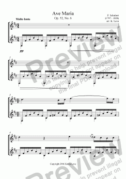 page one of Ave Maria, D Major (Violin and Guitar)