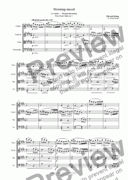 page one of Peer Gynt Suite No 1 - Morning