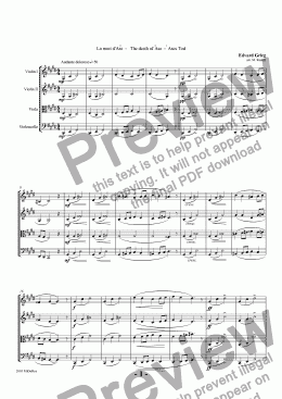 page one of Peer Gynt Suite No 1 - The Death of �se