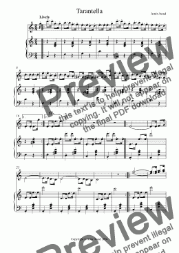 page one of Tarantella for Violin and Piano