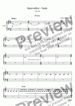 page one of Intervallen - Suite