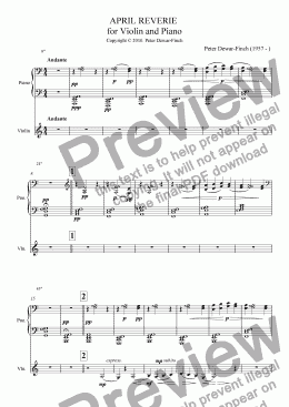 page one of April Reverie for Vioin and Piano