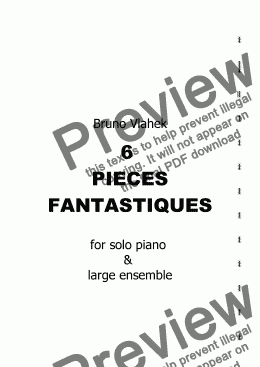 page one of 6 Pieces Fantastiques for piano & large ensemble