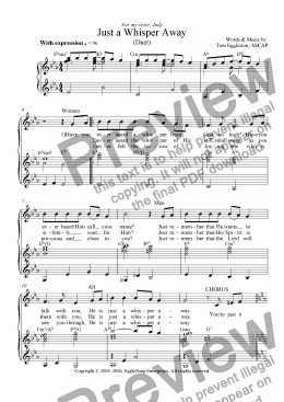 page one of Just a Whisper Away-Duet