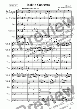 page one of Italian Concerto for Brass Quintet