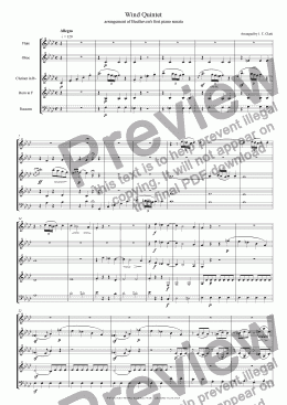page one of Wind Quintet No. 1 (arrangement of Beethoven’s first piano sonata)