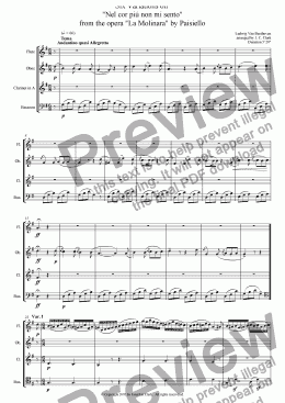 page one of Six Variations on "Nel cor piu non mi sento"