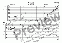 page one of Adagio for Strings, op. 44