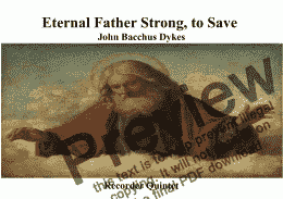 page one of Eternal Father Strong to Save (Naval hymn) for Recorder Quintet 