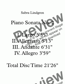 page one of Piano Sonata No. 2 IV. Allegro