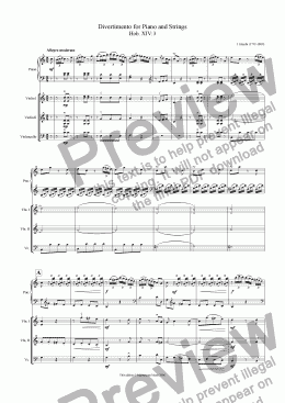 page one of Divertimento in C major for Piano & Strings