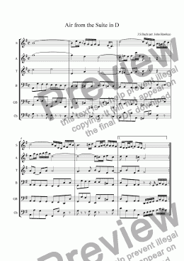 page one of Bach: Air from the Suite in D