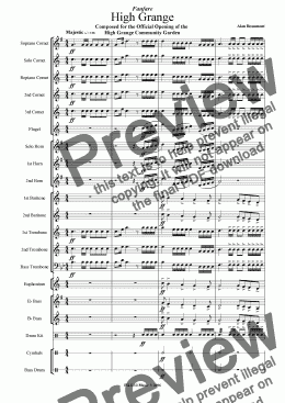 page one of High Grange (Brass Band Fanfare)