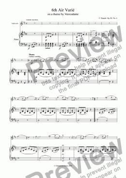 page one of 6th Air Varie on a theme by Mercadante - Violin & Piano