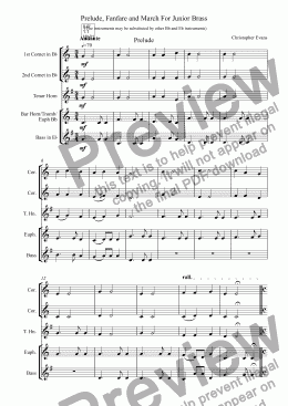 page one of Prelude, Fanfare and March for Junior Brass Ensemble