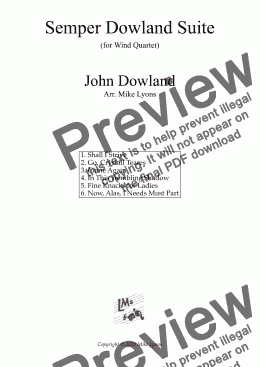 page one of Woodwind Quartet - Semper Dowland Suite
