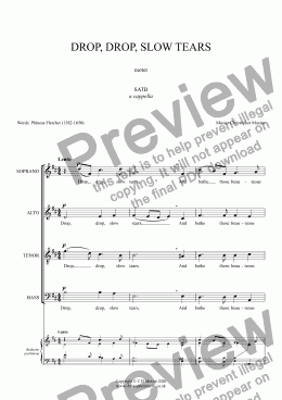 page one of Drop, drop slow tears (motet)