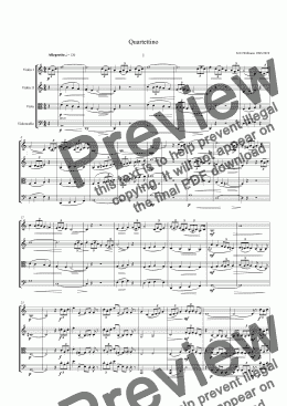 page one of Quartettino in A minor