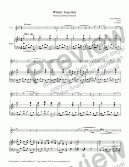 page one of Winter Together (Violin and Piano)
