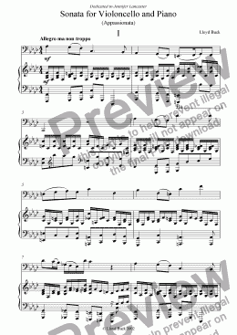 page one of Sonata for 'Cello and Piano (Appassionata)