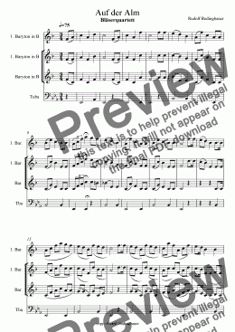 page one of Auf der Alm  3 Tenorhörner und Tuba