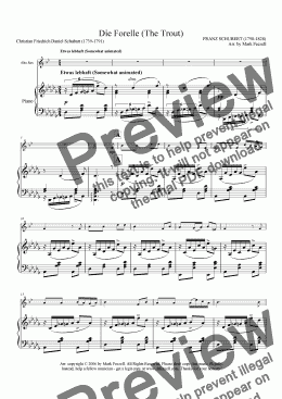 page one of Schubert, Franz: Die Forelle (The Trout), arrangement for Alto Sax solo and piano