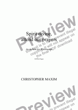 page one of Spirit divine, attend our prayers (anthem for Whitsuntide)