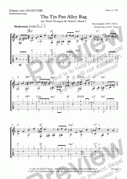 page one of The Tin Pan Alley Rag (02/GS plus TAB)