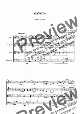 page one of M. Ponce - GAVOTA - string quartet